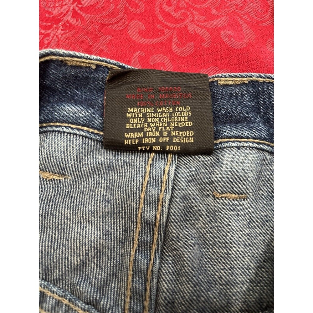Vtg Rocawear Jeans Blue Baggy Wide Leg Skater Y2K Distressed - Picture 5 of 8